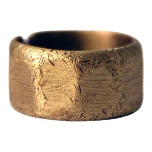 曲尾花个性文艺复古铜磨砂戒指男 原创设计手工指环女 情侣手饰品