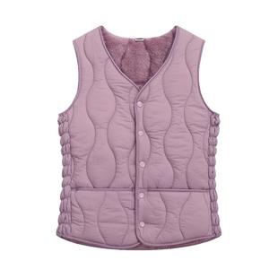 2025新款秋冬羽绒棉马甲女加绒保暖背心短款v领坎肩修身百搭内胆