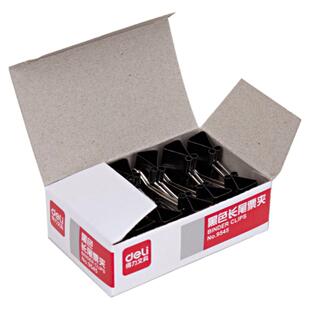 得力夹子文具长尾夹大号燕尾夹小号中号大号黑色票尾夹燕尾快递夹办公票夹子票据长尾夹资料夹子试卷铁夹子