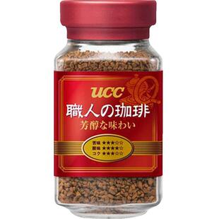 日本UCC悠诗诗进口速溶咖啡粉黑咖啡提神无蔗糖金牌红瓶罐装瓶装