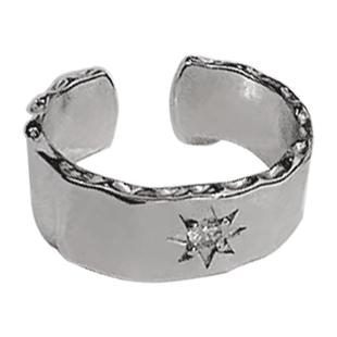 星星素圈情侣戒指高级设计感食指戒男士开口可调节冷淡风指环男款