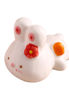 可爱卡通动物陶瓷筷子架摆件笔托