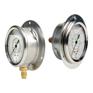 原装REFCO威科轴/径向压力表 R22/R134a制冷空调高低压力表油压表