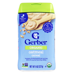 美国进口嘉宝Gerber一段有机燕麦米粉227G婴幼儿1段宝宝米糊辅食