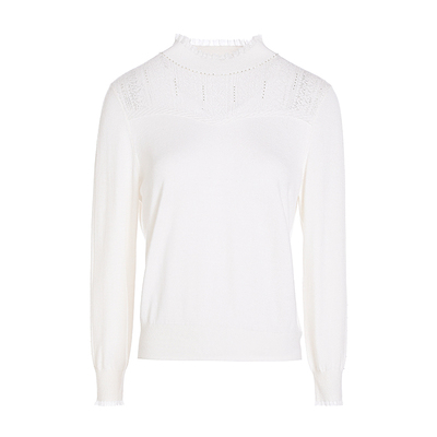 JESSIE羊毛镂空勾花木耳边针织衫