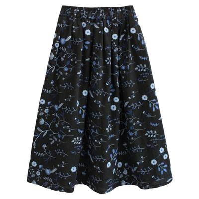 zan原创高档刺绣棉麻半身裙