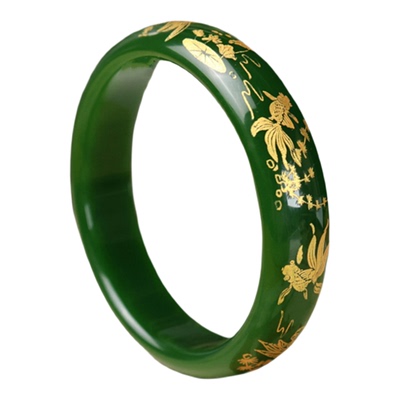 和田玉碧玉手镯镶嵌镯子