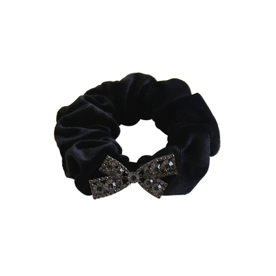 闪钻精致黑色蝴蝶结发夹丝绒发圈