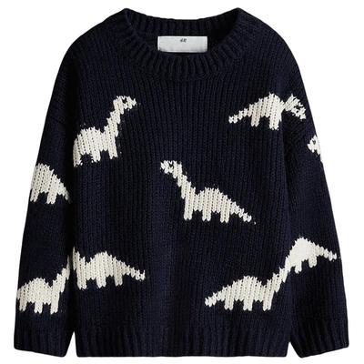 HM童装儿童男童毛衣冬季保暖柔软提花针织套衫1259679