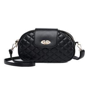 2025新款女包韩版潮时尚百搭简约小包三层菱格斜挎包女黑色单肩包