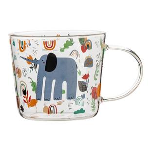 U Mi LIVING·草原|杯具高硼硅玻璃杯带刻度牛奶杯儿童早餐杯家用