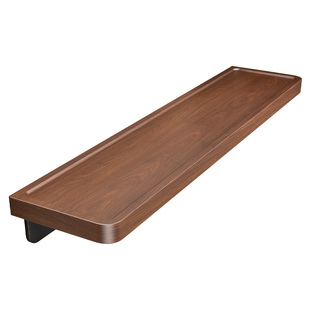 胡桃木置物架免打孔厨房一字隔板壁挂式实木层板调味料架收纳搁板