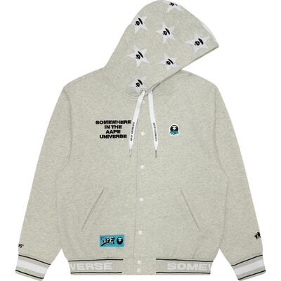 Aape休闲厚绒连帽棒球服卫衣
