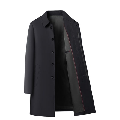 商务休闲风衣外套男中长行政大衣