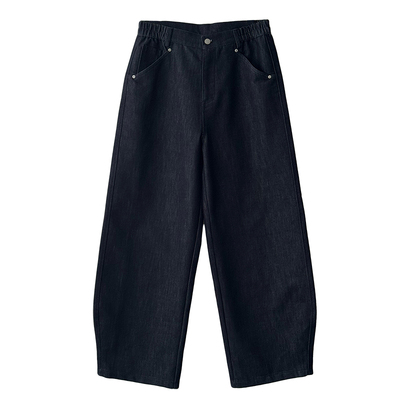 NickTian复古天丝直筒牛仔裤男