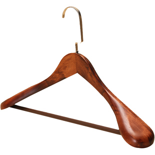宽肩复古原木本色无痕大衣柜家用服装店实木西装衣架衣撑子挂包邮
