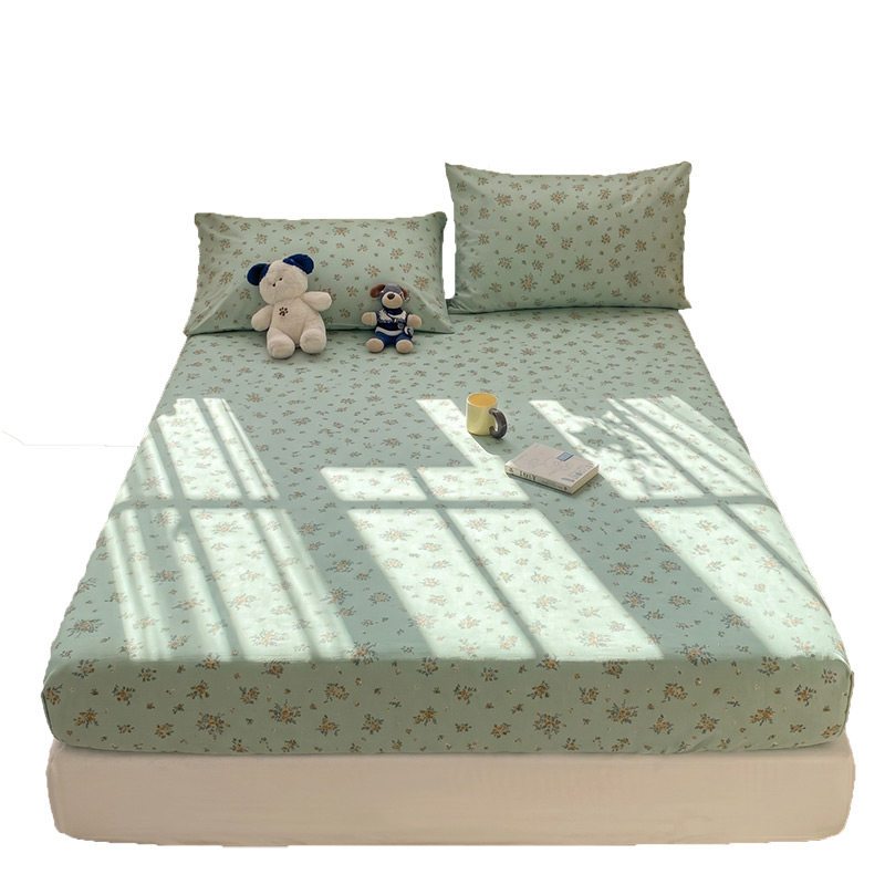 全棉小清新花卉印花单床笠
