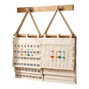 幼儿园帆布晨检袋帆布袋纺布袋数字可水洗包邮晨检卡袋可定制logo