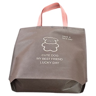 咖啡无纺布竖款带暗扣服装店手提袋定做定做礼品袋