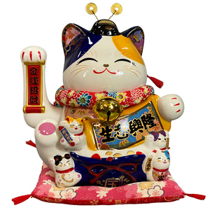 金石工坊生意兴隆招财猫右摇手