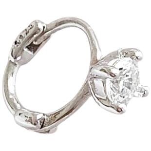 纯银细耳圈s925气质耳骨环女精致锆石耳扣简约耳饰小圈圈耳钉耳环