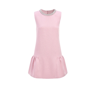 FIVE PLUS法式千金风连衣裙女轻奢钉钻无袖礼服裙2026新款女春装