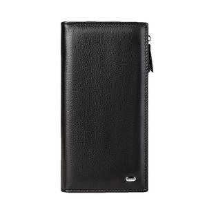 高档纯牛皮长款竖款钱包男女通用简约防盗刷真皮两折多卡位大钞夹