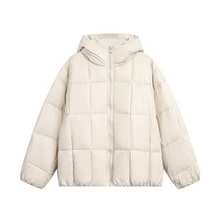 TIRED美式复古90白鸭绒连帽羽绒服冬季情侣宽松抗寒保暖外套上衣