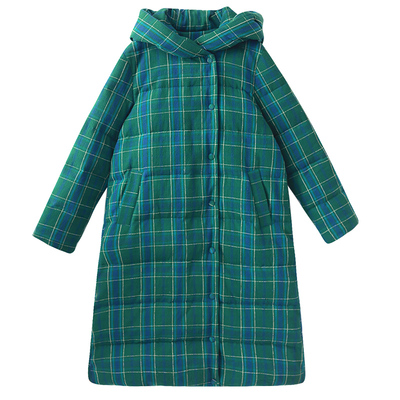 色织格纹羽绒服忆旧防寒保暖复古