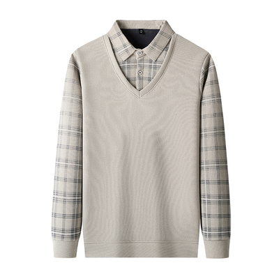 稻草人男士绵羊毛翻领针织衫