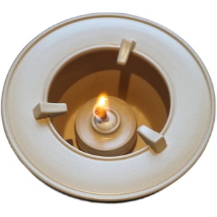 爱曼器 天野小屿乳白釉煮茶壶纯手工复古提梁壶/云宣酒精炉