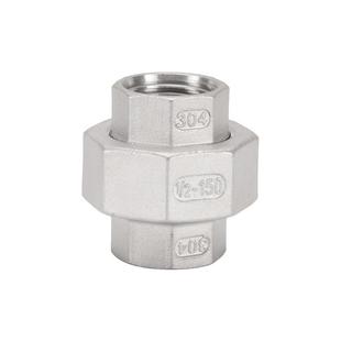 4分304不锈钢三通内丝弯头对丝直接头DN15管古双外丝活接堵头四通