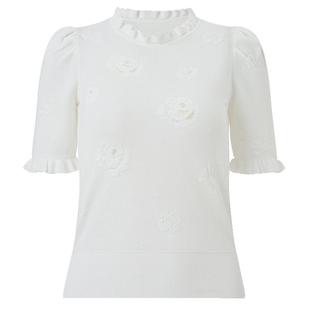 【SGPR】精致浪漫感玫瑰提花套头毛针织衫25春款显瘦修身上衣女