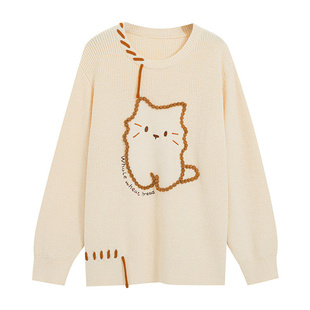 大码女装春季独特漂亮宽松遮肚子毛衣女款2026新款减龄韩系上衣