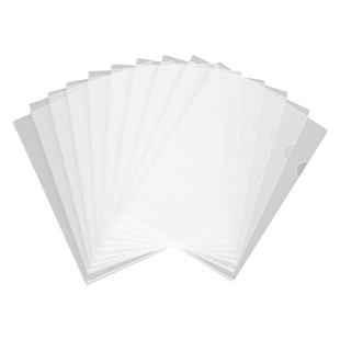 L型透明文件夹A4加厚防水防尘资料夹学生整理收纳试卷档案简历合同单片夹高清透明便携开口插页夹子办公用品