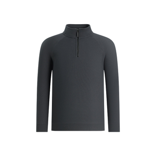 杉杉[加绒保暖]男士长袖卫衣秋冬新款2025休闲半开襟纯色t恤男