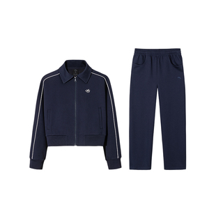 【关晓彤同款】安踏运动套装女2025秋季新款户外美式校园休闲套装