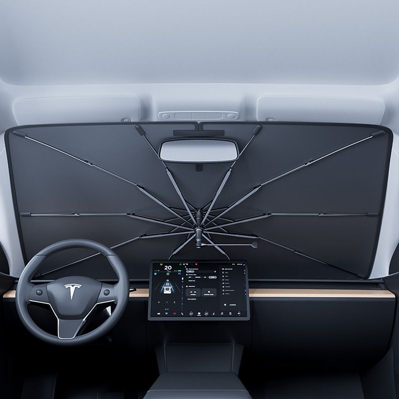 汽车弯杆遮阳伞前挡风玻璃便携伸缩车用隔热遮阳板伞防晒四季开口