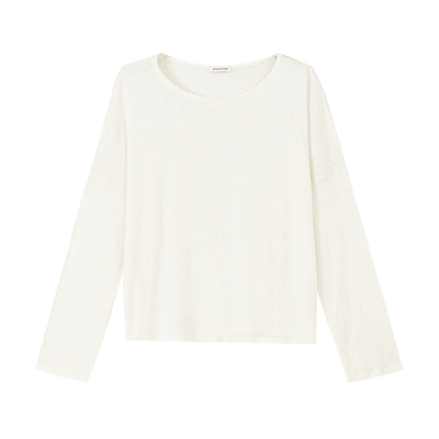 SOTHEA 2025年夏季慵懒微透感大开领亚麻防晒长袖T恤宽松上衣女