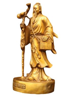 纯黄铜神医华佗医院医师供奉铜像家居饰品药店店铺工艺品桌面摆件