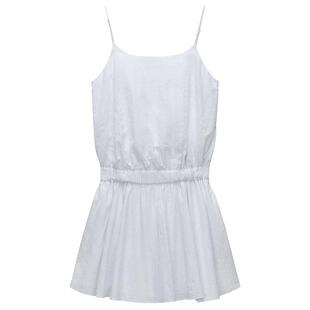 【新品】OCHIRLY欧时力 纯棉提花可调节吊带连衣裙收腰短款2025秋