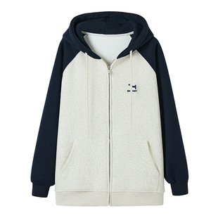 美式高街加绒卫衣外套初中生少女冬季学生超一体绒棒球服宽松上衣