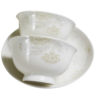 清雅名媛4.5/5/5.5/6英寸高脚碗家用吃饭陶瓷防烫手食品级轻奢高