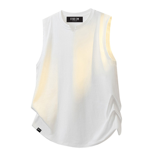 it :5cm/FIVECM无袖坎肩背心男女夏季新款宽松小V领透气休闲上衣