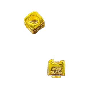 18k金天然一分钻扣方糖钻泡泡钻精致百搭隔珠配饰芝麻珠指环配件