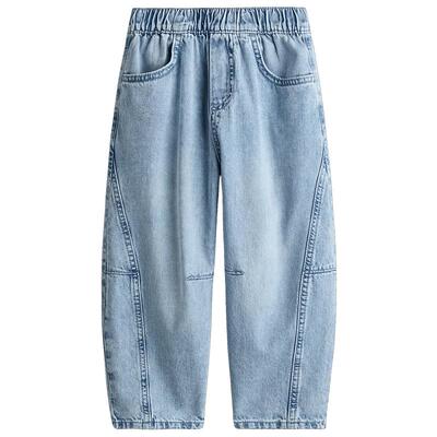 HM童装儿童男童女童牛仔裤2026春季新款筒形宽松弯刀裤1327562