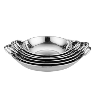 304固体酒精炉小火锅干锅锅 家用不锈钢干锅锅平底锅仔商用包邮