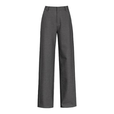 菲尔娅奇藏蓝色高腰大码直筒