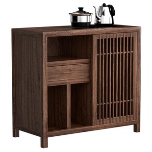 北方老榆木茶水柜餐边柜子客厅茶水台茶叶柜一体茶边柜实木置物柜