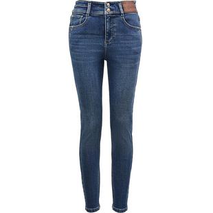 ONLY冬季加绒保暖小个子高腰紧身牛仔裤女|124432035